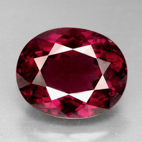 Grenat rhodolite rouge naturelle coupe ovale, 9,88 ct, VS