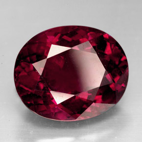 Grenat rhodolite rouge naturelle coupe ovale, 9,88 ct, VS