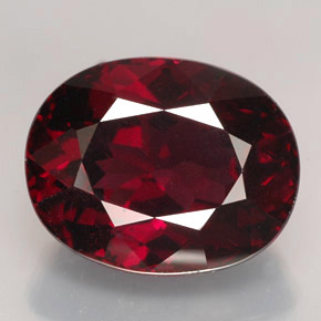 Grenat rhodolite rouge naturelle coupe ovale, 9,79 ct, VS-SI