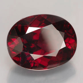 Grenat rhodolite rouge naturelle coupe ovale, 9,79 ct, VS-SI