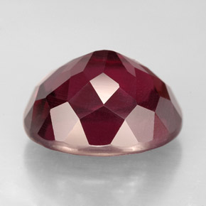 Grenat rhodolite rouge naturelle coupe ovale, 10,37 ct, VS