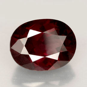 Grenat rhodolite rouge naturelle coupe ovale, 6,97 ct, VS