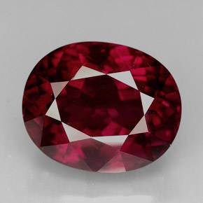 Grenat rhodolite rouge naturelle coupe ovale, 11,60 ct, VS