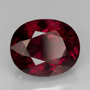 Grenat rhodolite rouge naturelle coupe ovale, 11,60 ct, VS