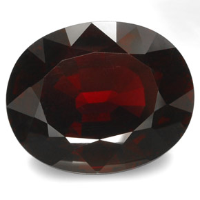 Grenat rhodolite rouge naturelle coupe ovale, 96,96 ct, VVS