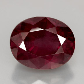 Grenat rhodolite rouge naturelle coupe ovale, 11,47 ct, VS-SI