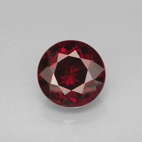 Grenat rhodolite rouge naturelle coupe roude, 6,59 ct, VS