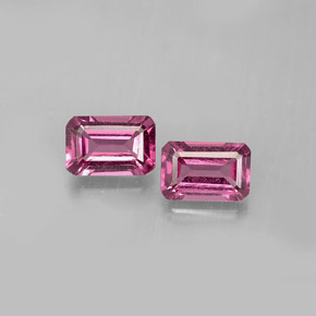 Achetez naturel ct rose grenat rhodolite gems, taille émeraude, en provenance tanzanie chez gemselect. en stock, livraison internationale!