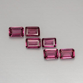 Achetez naturel ct rose grenat rhodolite gems, taille émeraude, en provenance mozambique chez gemselect. en stock, livraison internationale!