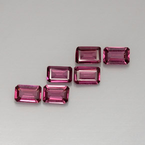 Achetez naturel ct rose grenat rhodolite gems, taille émeraude, en provenance mozambique chez gemselect. en stock, livraison internationale!