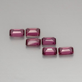 Achetez naturel ct rose grenat rhodolite gems, taille émeraude, en provenance mozambique chez gemselect. en stock, livraison internationale!