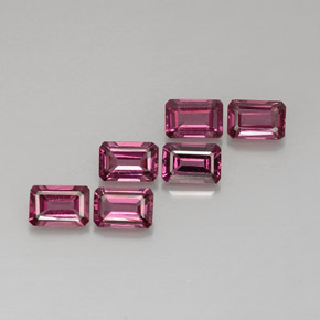 Achetez naturel ct rose grenat rhodolite gems, taille émeraude, en provenance mozambique chez gemselect. en stock, livraison internationale!