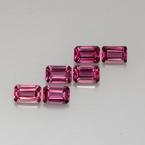 Achetez naturel ct rose grenat rhodolite gems, taille émeraude, en provenance mozambique chez gemselect. en stock, livraison internationale!