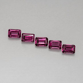 Achetez naturel ct rose grenat rhodolite gems, taille émeraude, en provenance mozambique chez gemselect. en stock, livraison internationale!