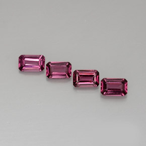 Achetez naturel ct rose grenat rhodolite gems, taille émeraude, en provenance mozambique chez gemselect. en stock, livraison internationale!