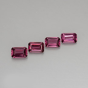 Achetez naturel ct rose grenat rhodolite gems, taille émeraude, en provenance mozambique chez gemselect. en stock, livraison internationale!