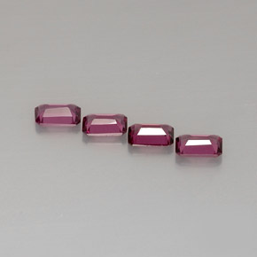 Achetez naturel ct rose grenat rhodolite gems, taille émeraude, en provenance mozambique chez gemselect. en stock, livraison internationale!