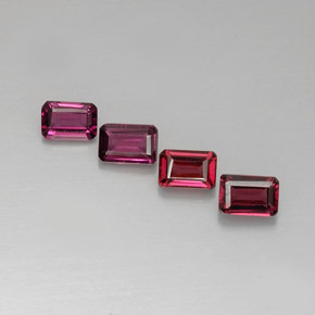 Achetez naturel 3,39ct rose grenat rhodolite gems, taille émeraude, en provenance mozambique chez gemselect. en stock, livraison internationale!