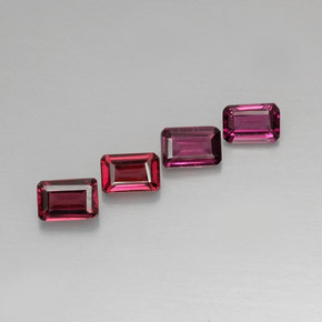 Achetez naturel 3,39ct rose grenat rhodolite gems, taille émeraude, en provenance mozambique chez gemselect. en stock, livraison internationale!