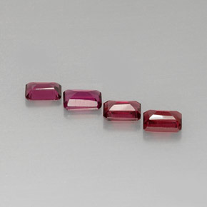 Achetez naturel 3,39ct rose grenat rhodolite gems, taille émeraude, en provenance mozambique chez gemselect. en stock, livraison internationale!