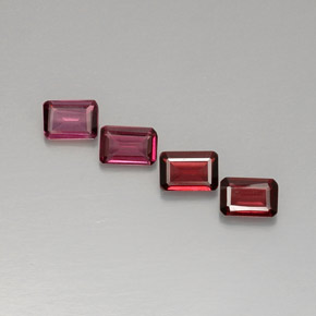 Achetez naturel ct rose grenat rhodolite gems, taille émeraude, en provenance mozambique chez gemselect. en stock, livraison internationale!