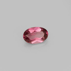 Grenat rhodolite rouge naturelle coupe ovale, 0,60 ct, VVS-VS