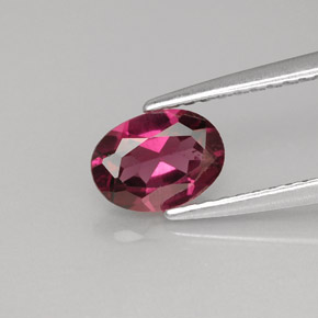 Grenat rhodolite rose naturelle coupe ovale, 0,93 ct, VVS-VS