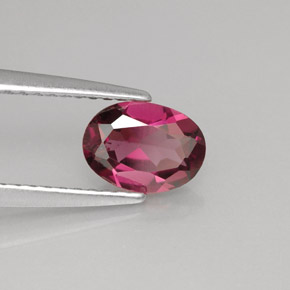 Grenat rhodolite rose naturelle coupe ovale, 0,93 ct, VVS-VS