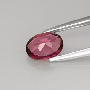 Grenat rhodolite rose naturelle coupe ovale, 0,93 ct, VVS-VS