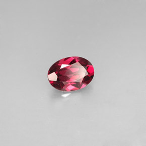 Grenat rhodolite rouge naturelle coupe ovale, 0,79 ct, VS