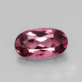 Grenat rhodolite rouge naturelle coupe ovale, 0,95 ct, VVS-VS
