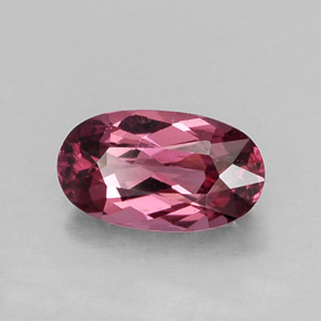 Grenat rhodolite rouge naturelle coupe ovale, 0,95 ct, VVS-VS