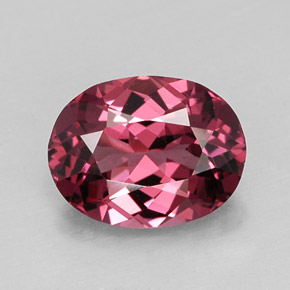Grenat Rhodolite Rouge framboises naturelle Coupe ovale, 1.43 ct, VVS-VS