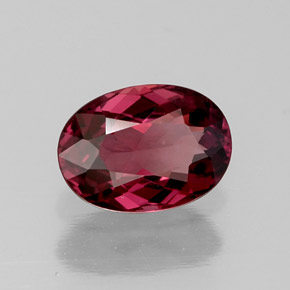 Grenat rhodolite rouge naturelle coupe ovale, 1,22 ct, VVS