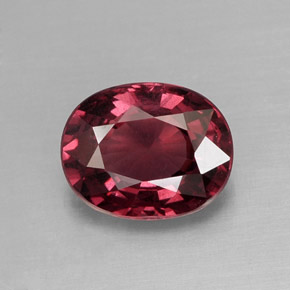 Grenat Rhodolite Rouge framboises naturelle Coupe ovale, 1.95 ct, VS