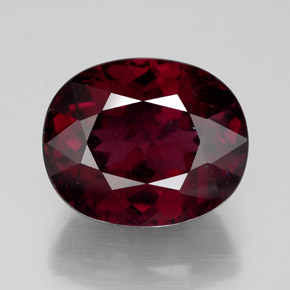 Grenat rhodolite rouge naturelle coupe ovale, 10,51 ct, SI