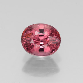 Grenat rhodolite rouge naturelle coupe ovale, 0,70 ct, VS