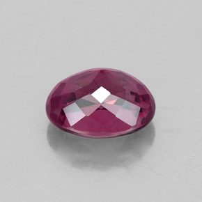 Grenat rhodolite rouge naturelle coupe ovale, 3,06 ct, VS