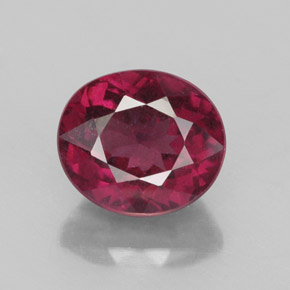 Grenat rhodolite rouge naturelle coupe ovale, 2,87 ct, VS-SI