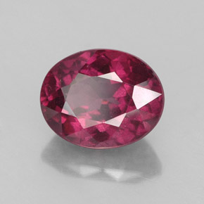 Grenat rhodolite rouge naturelle coupe ovale, 2,82 ct, VS-SI