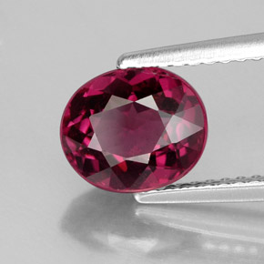 Grenat rhodolite rouge naturelle coupe ovale, 2,43 ct, VS