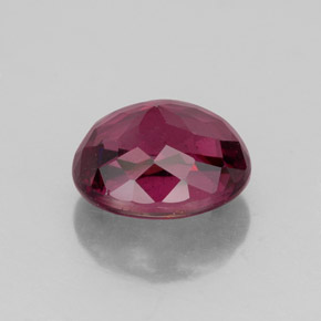 Grenat rhodolite rouge naturelle coupe ovale, 2,43 ct, VS