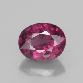 Grenat rhodolite rouge naturelle coupe ovale, 2,41 ct, VS