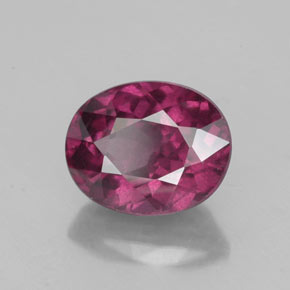 Grenat rhodolite rouge naturelle coupe ovale, 2,41 ct, VS