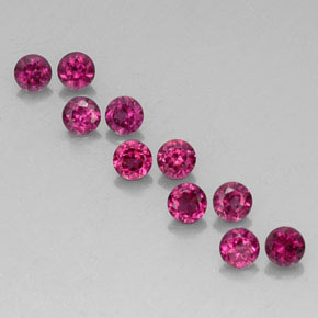 Achetez naturel ct rouge grenat rhodolite gems, coupe roude, en provenance mozambique chez gemselect. en stock, livraison internationale!