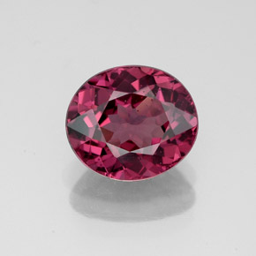 Grenat rhodolite rouge naturelle coupe ovale, 2,33 ct, VVS-VS