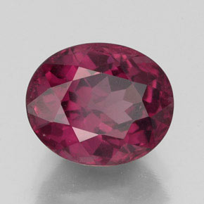 Grenat rhodolite rouge naturelle coupe ovale, 2,88 ct, VS-SI