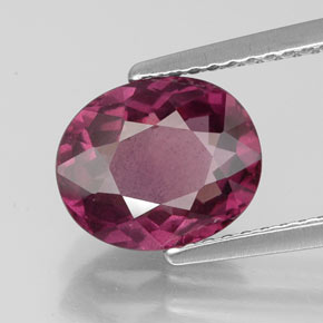 Grenat rhodolite rouge naturelle coupe ovale, 2,83 ct, VS-SI