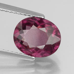 Grenat rhodolite rouge naturelle coupe ovale, 2,83 ct, VS-SI