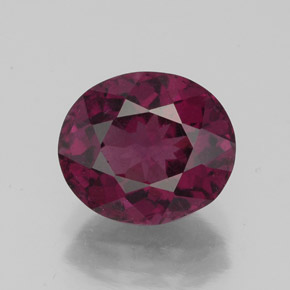 Grenat rhodolite rouge naturelle coupe ovale, 3,00 ct, VS